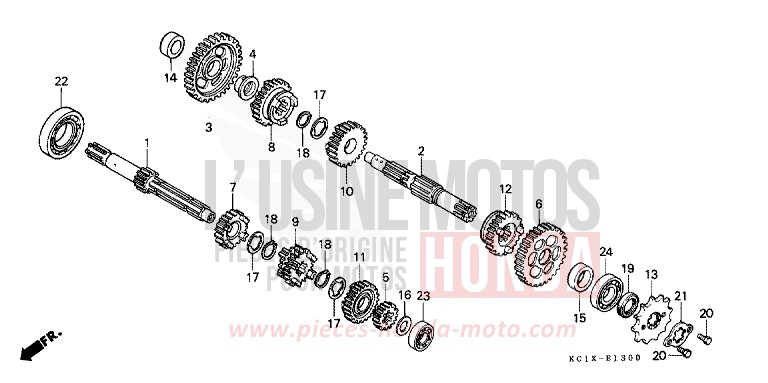 GETRIEBE von CB1300 Super Bold'or ABS CANDY BOURGOGNE RED-U (R107CU) von 1982